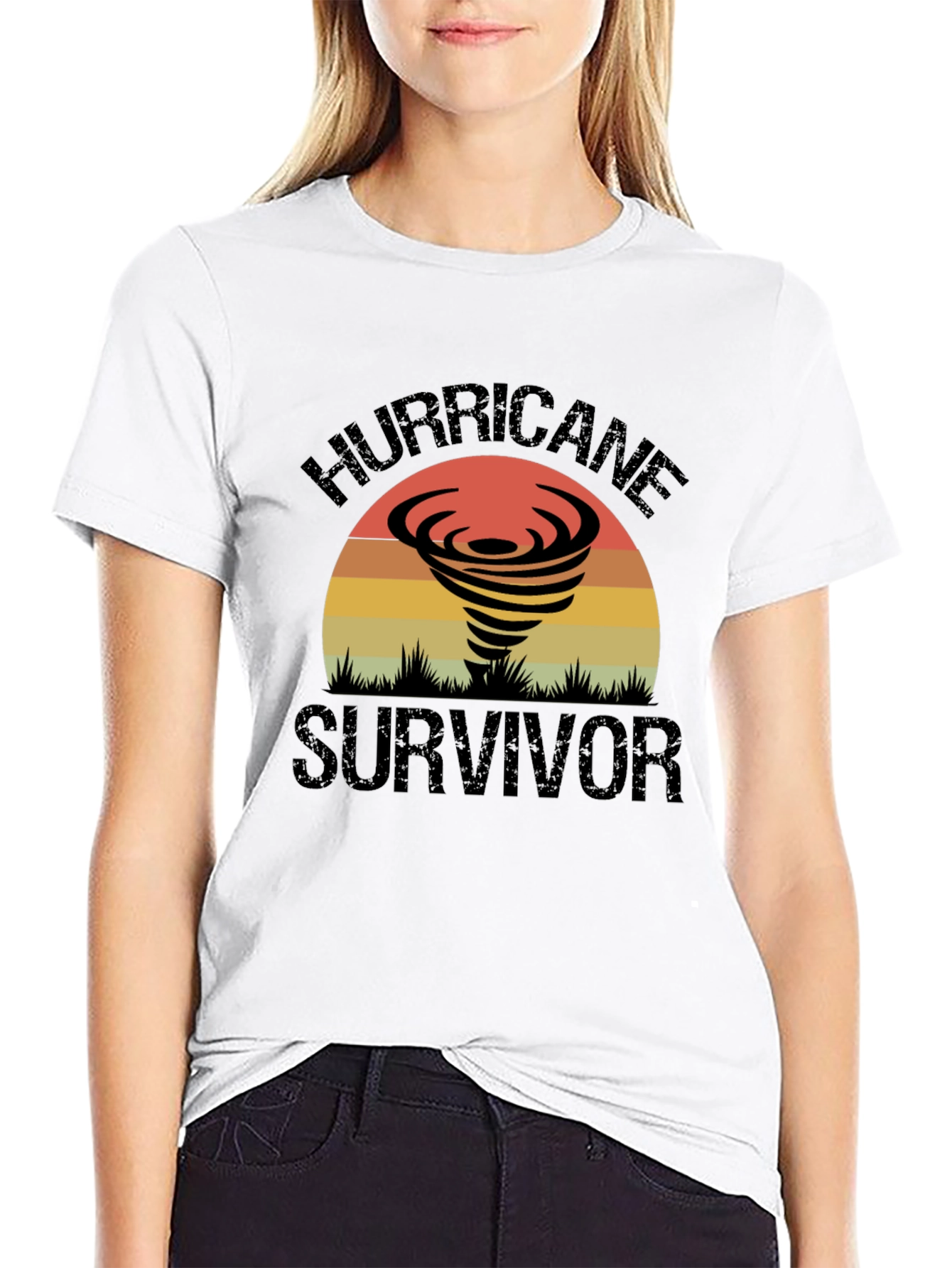 Hurricane Survivor Graphic Tee - Retro Design