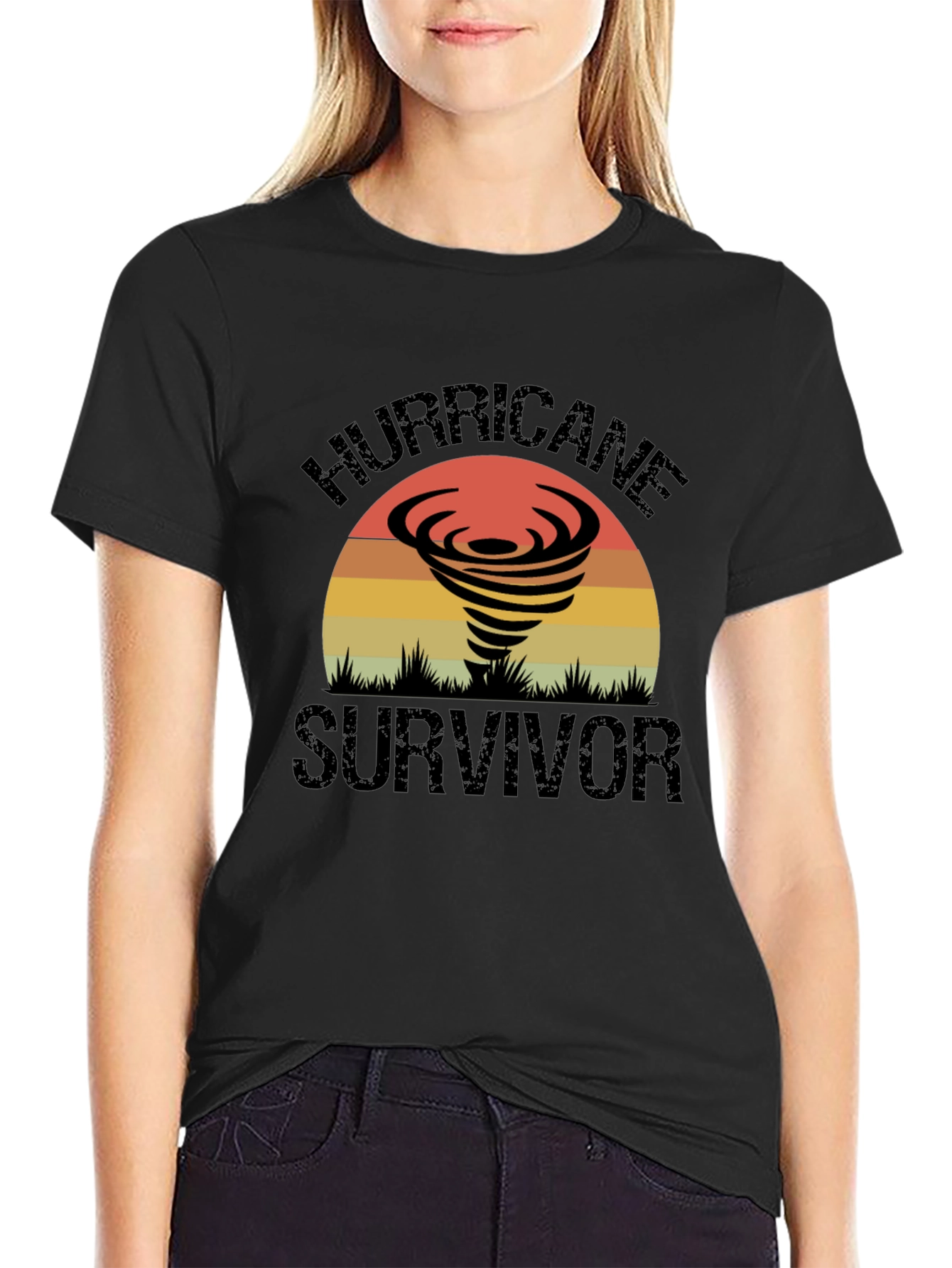 Hurricane Survivor Graphic Tee - Retro Design