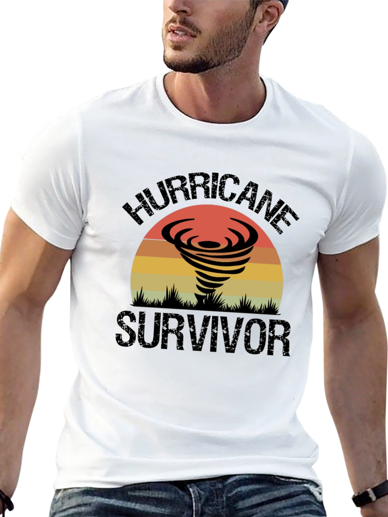 Hurricane Survivor Graphic Tee - Retro Design
