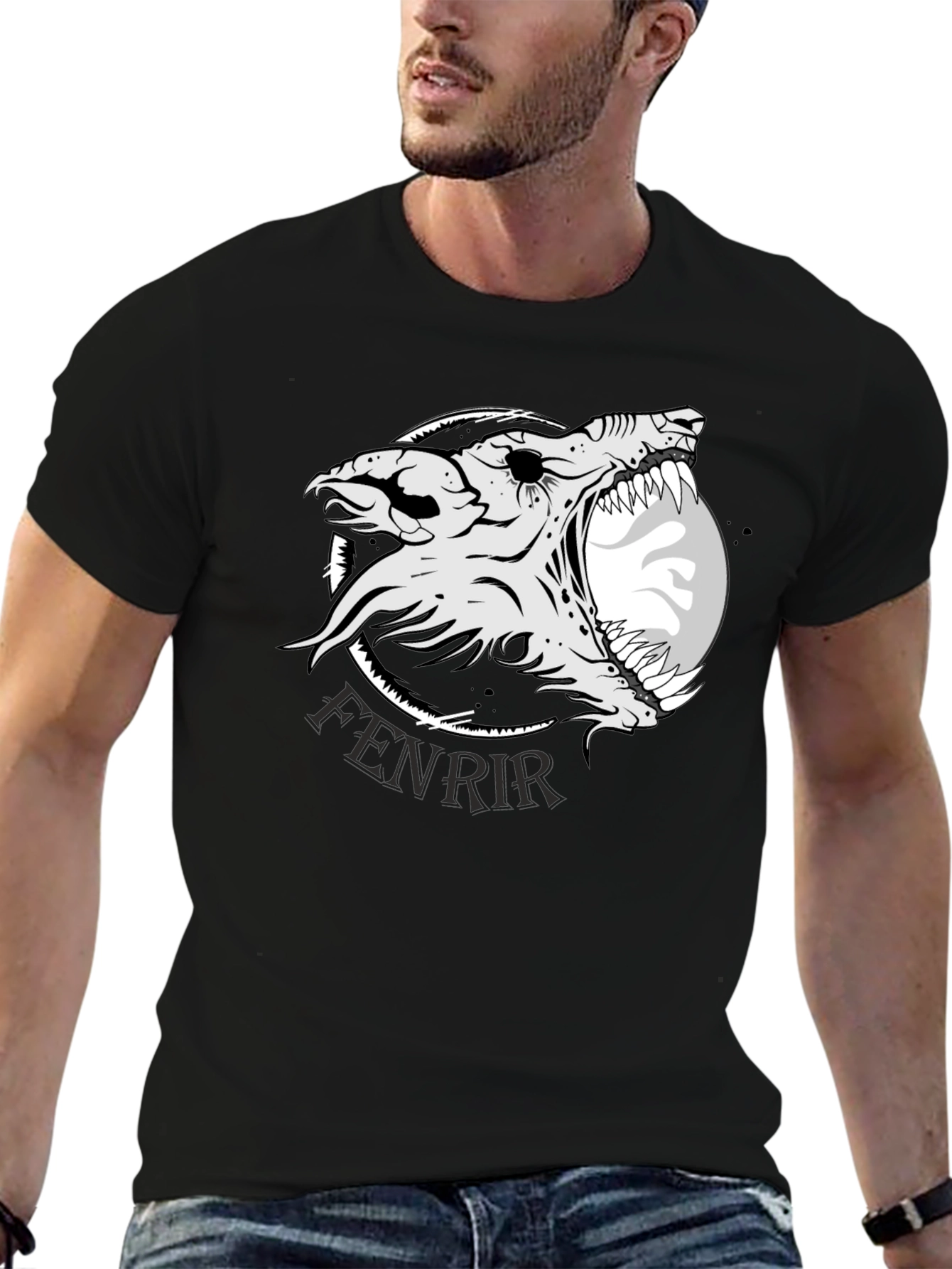 Fenrir Wolf Graphic T-Shirt - Norse Mythology Tee