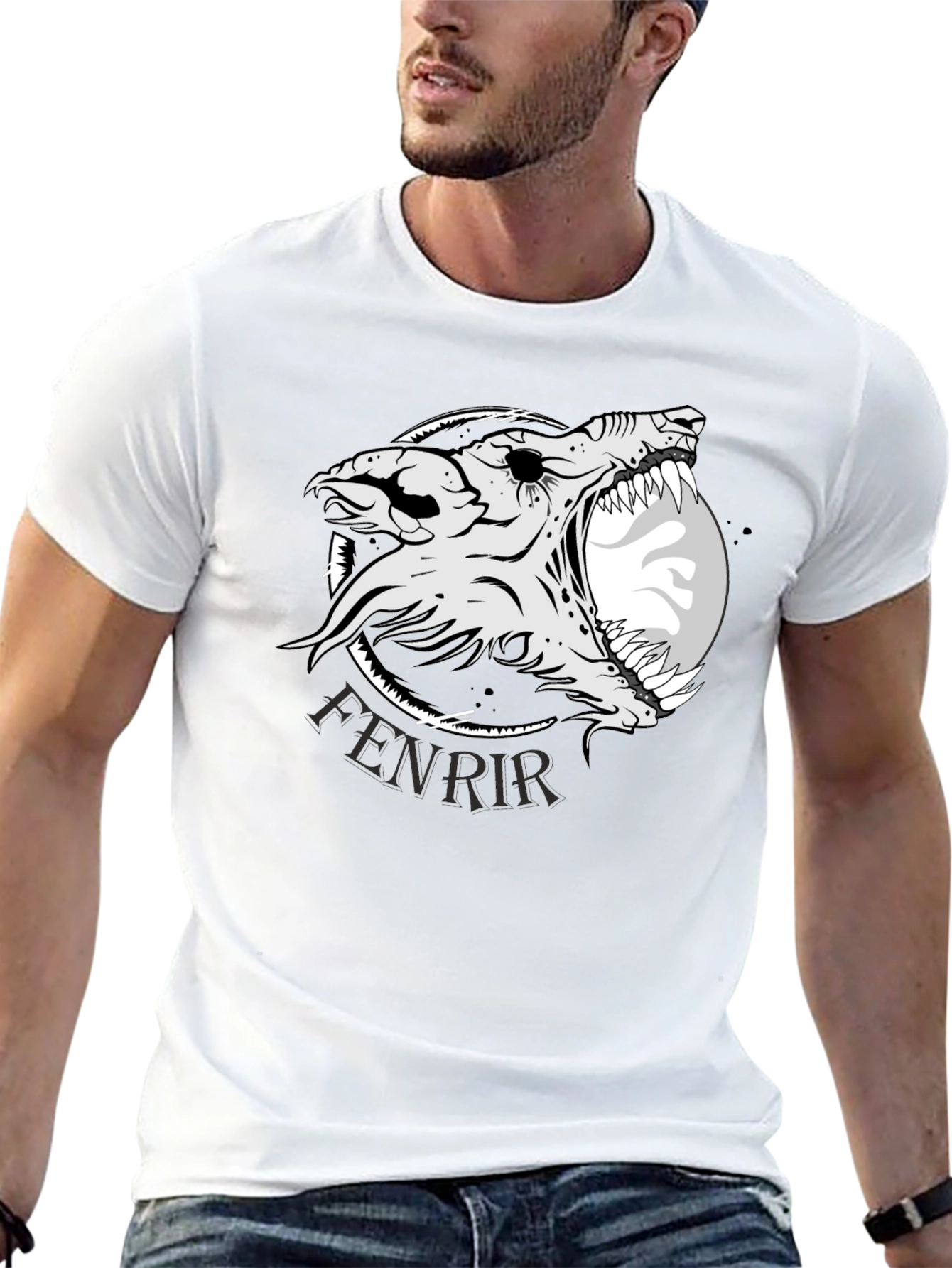 Fenrir Wolf Graphic T-Shirt - Norse Mythology Tee