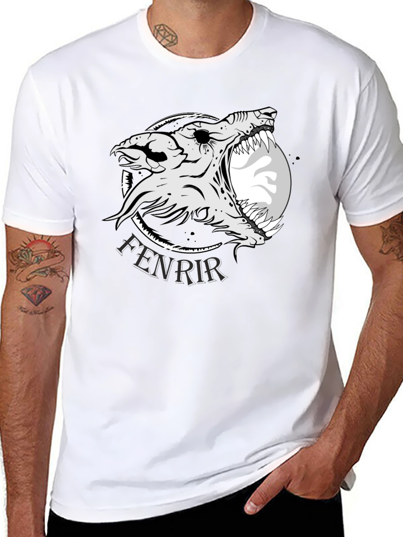 Fenrir Wolf Graphic T-Shirt - Norse Mythology Tee