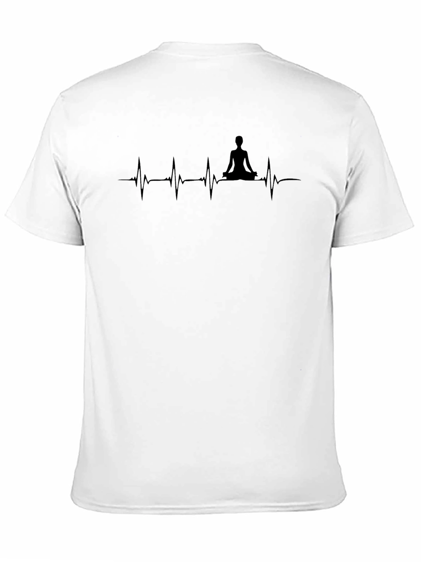 Mens Black Yoga Heartbeat T-Shirt