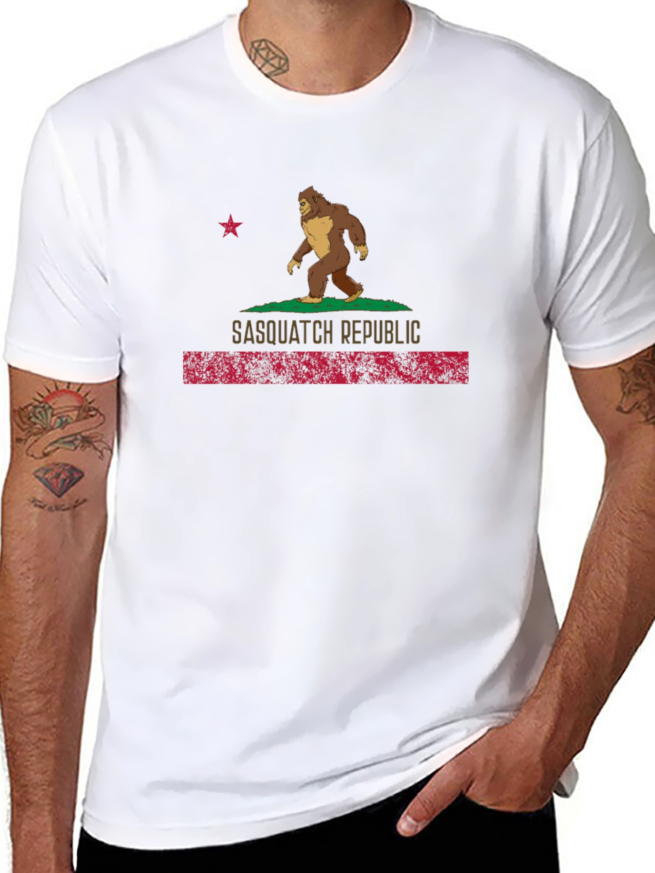 Sasquatch Republic Graphic Tee - Black Crew Neck T-Shirt
