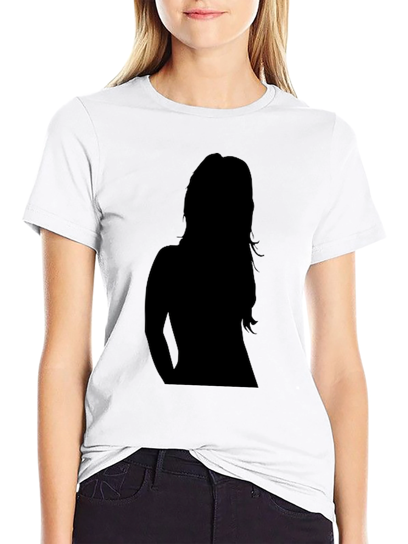 Silhouette Graphic Tee - Stylish Black Cotton T-Shirt