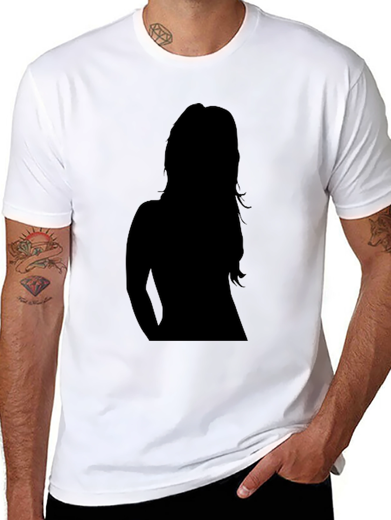 Silhouette Graphic Tee - Stylish Black Cotton T-Shirt