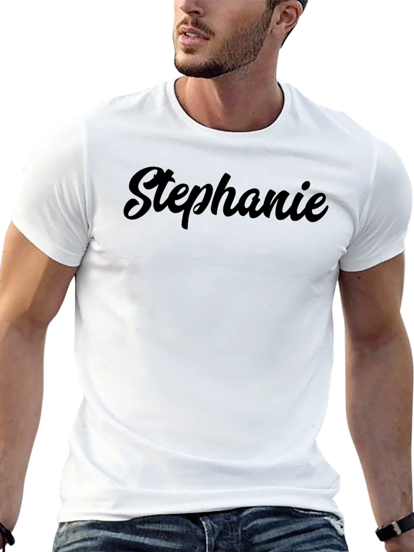 Stephanie Custom Name Black T-Shirt
