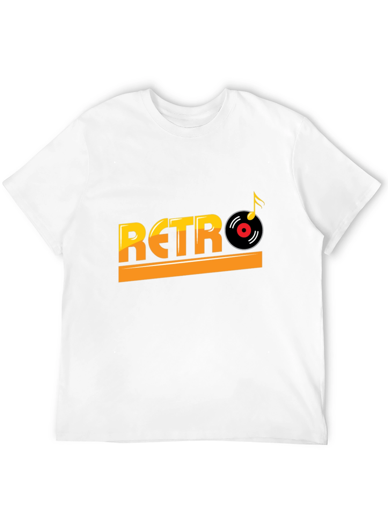 Retro Music Style Black T-Shirt