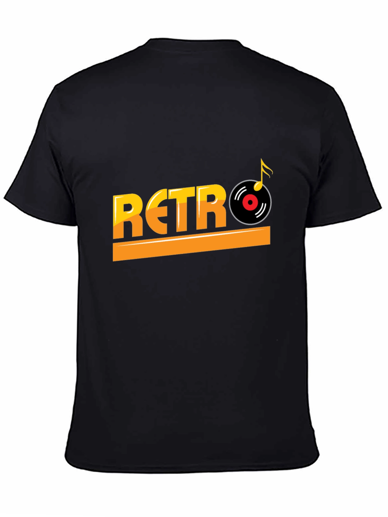 Retro Music Style Black T-Shirt