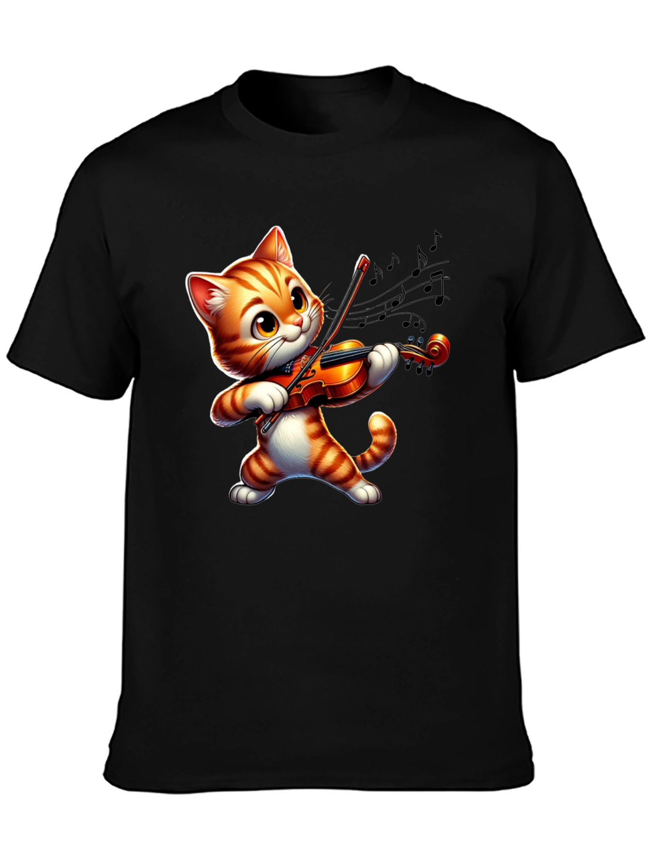 Cute Cat Playing Violin T-Shirt - Fun Musical Design