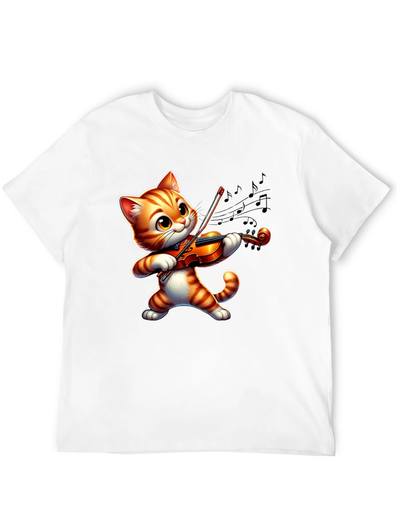 Cute Cat Playing Violin T-Shirt - Fun Musical Design
