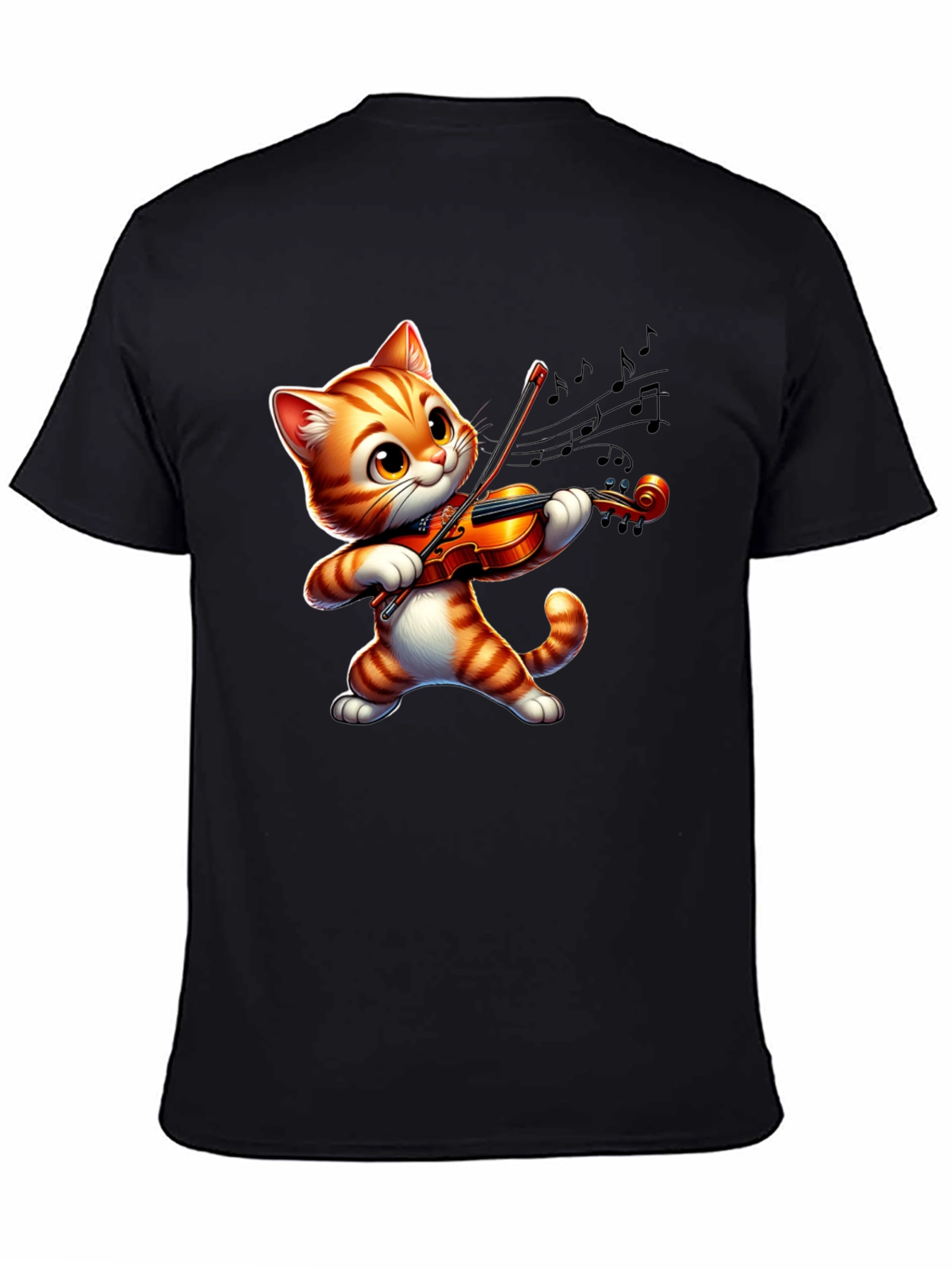 Cute Cat Playing Violin T-Shirt - Fun Musical Design