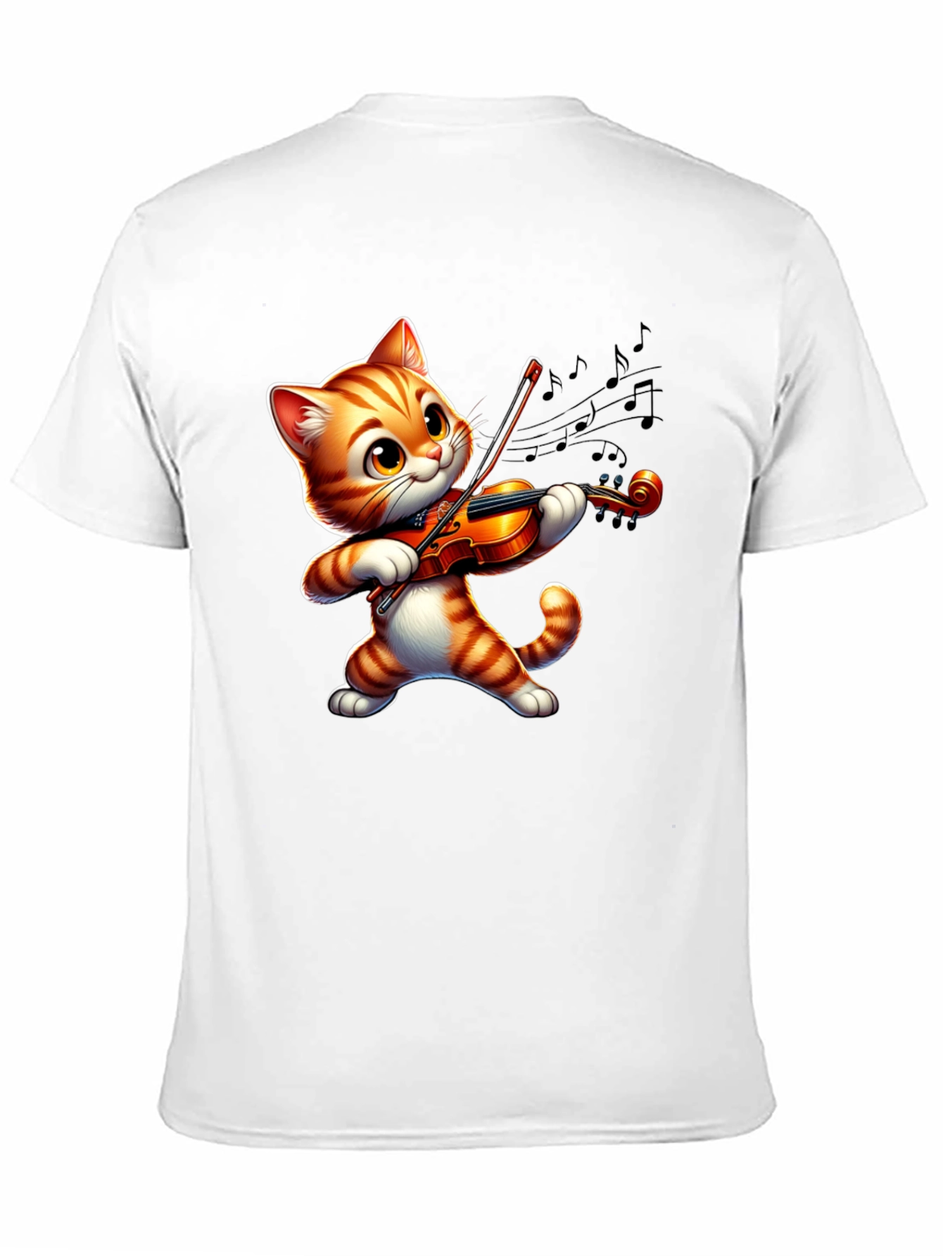 Cute Cat Playing Violin T-Shirt - Fun Musical Design