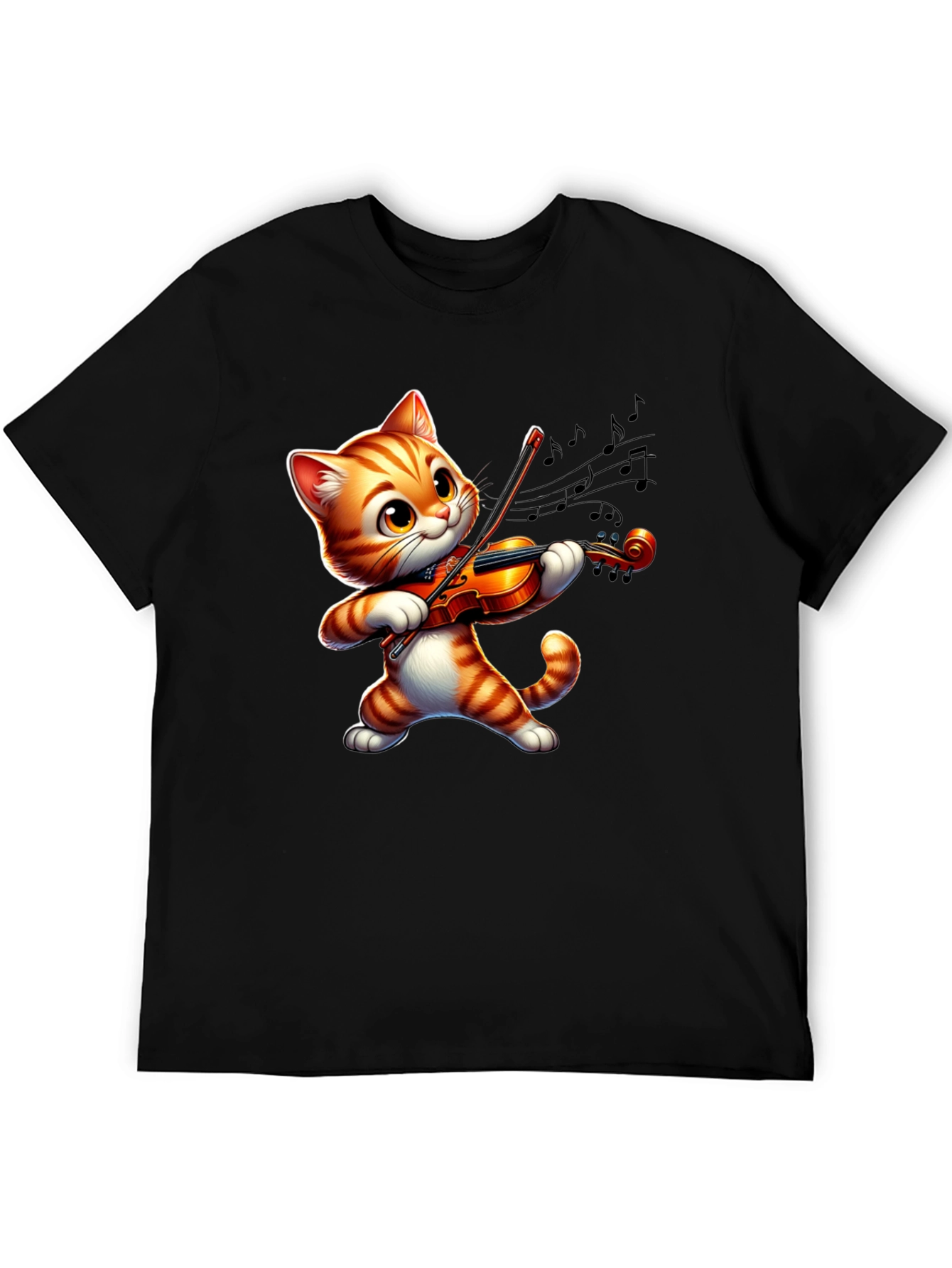 Cute Cat Playing Violin T-Shirt - Fun Musical Design