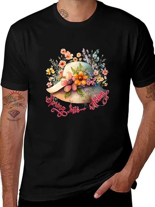 Floral Hat Spring Action T-Shirt