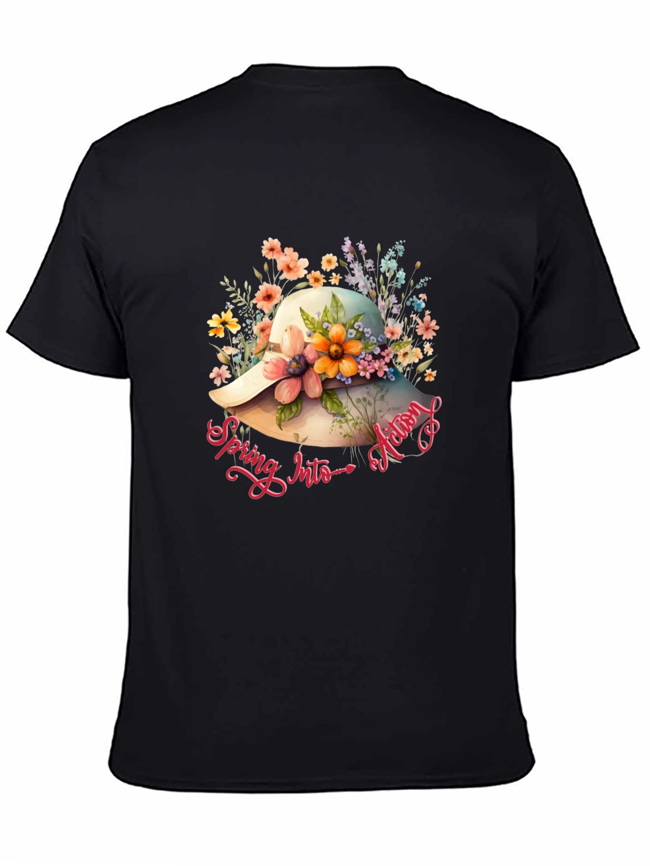 Floral Hat Spring Action T-Shirt