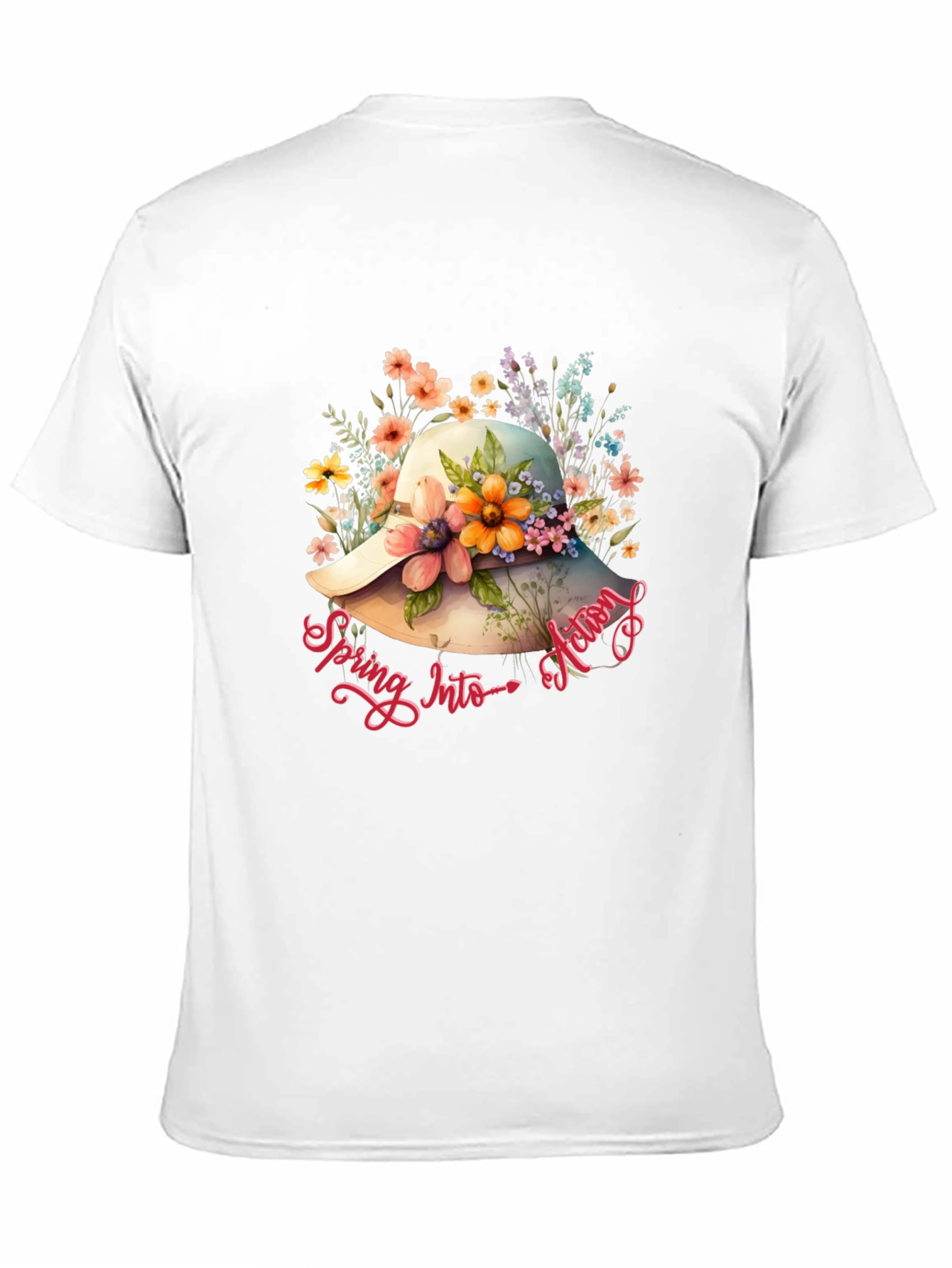 Floral Hat Spring Action T-Shirt