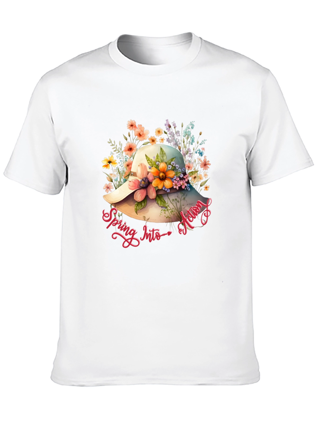Floral Hat Spring Action T-Shirt