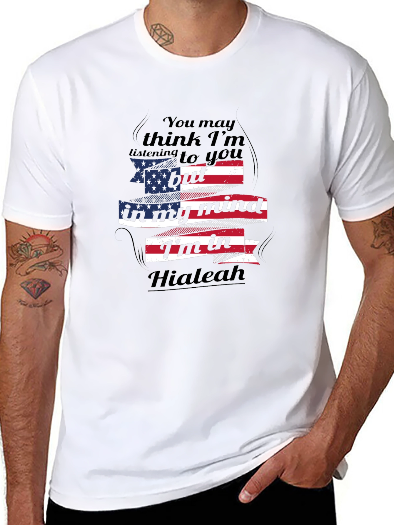 Hialeah Mind T-Shirt - American Flag Design