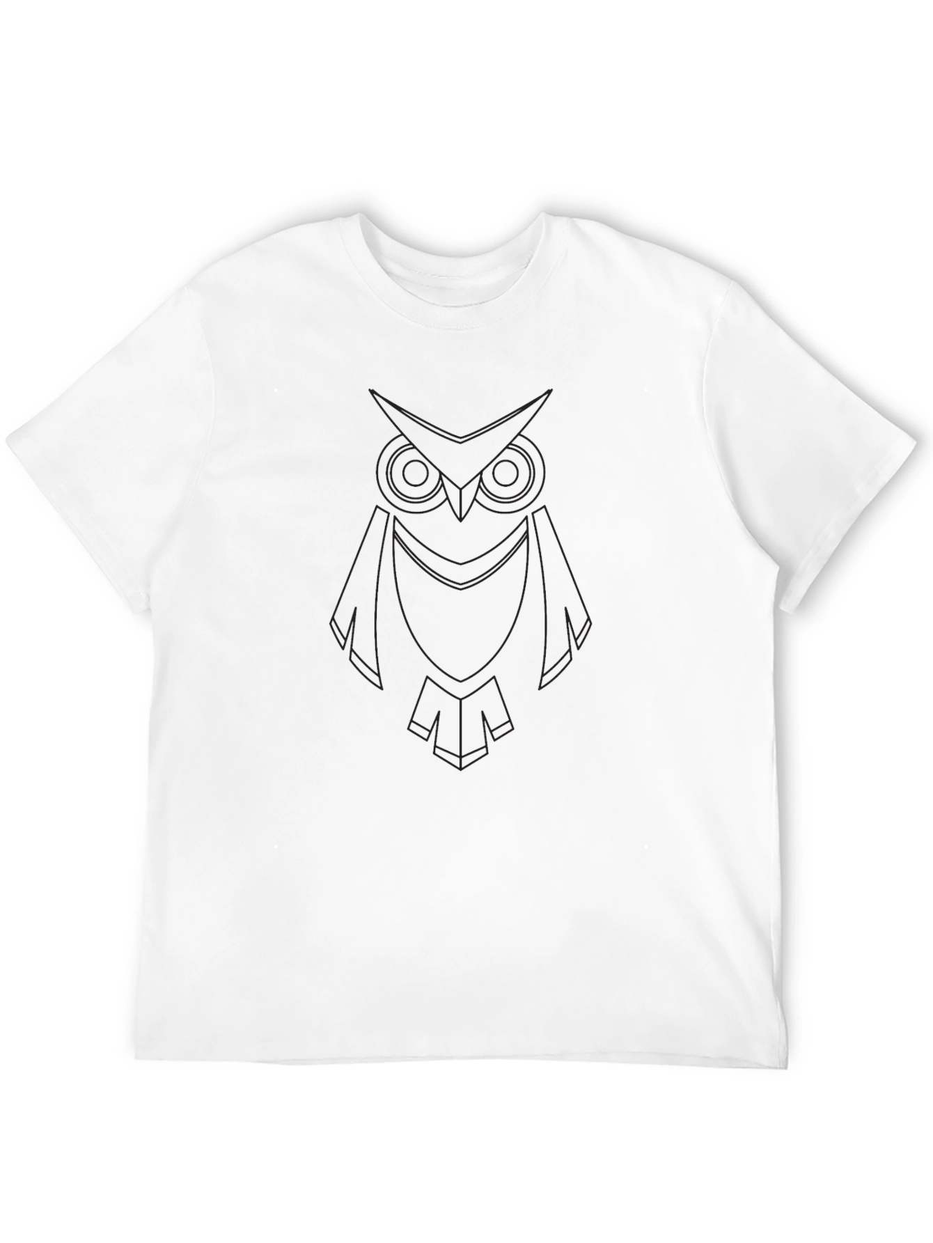 Mens Black Owl Graphic Tee - Casual Comfort