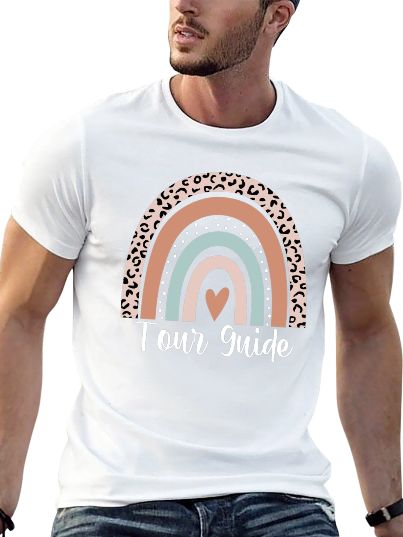 Tour Guide Leopard Rainbow Graphic Tee