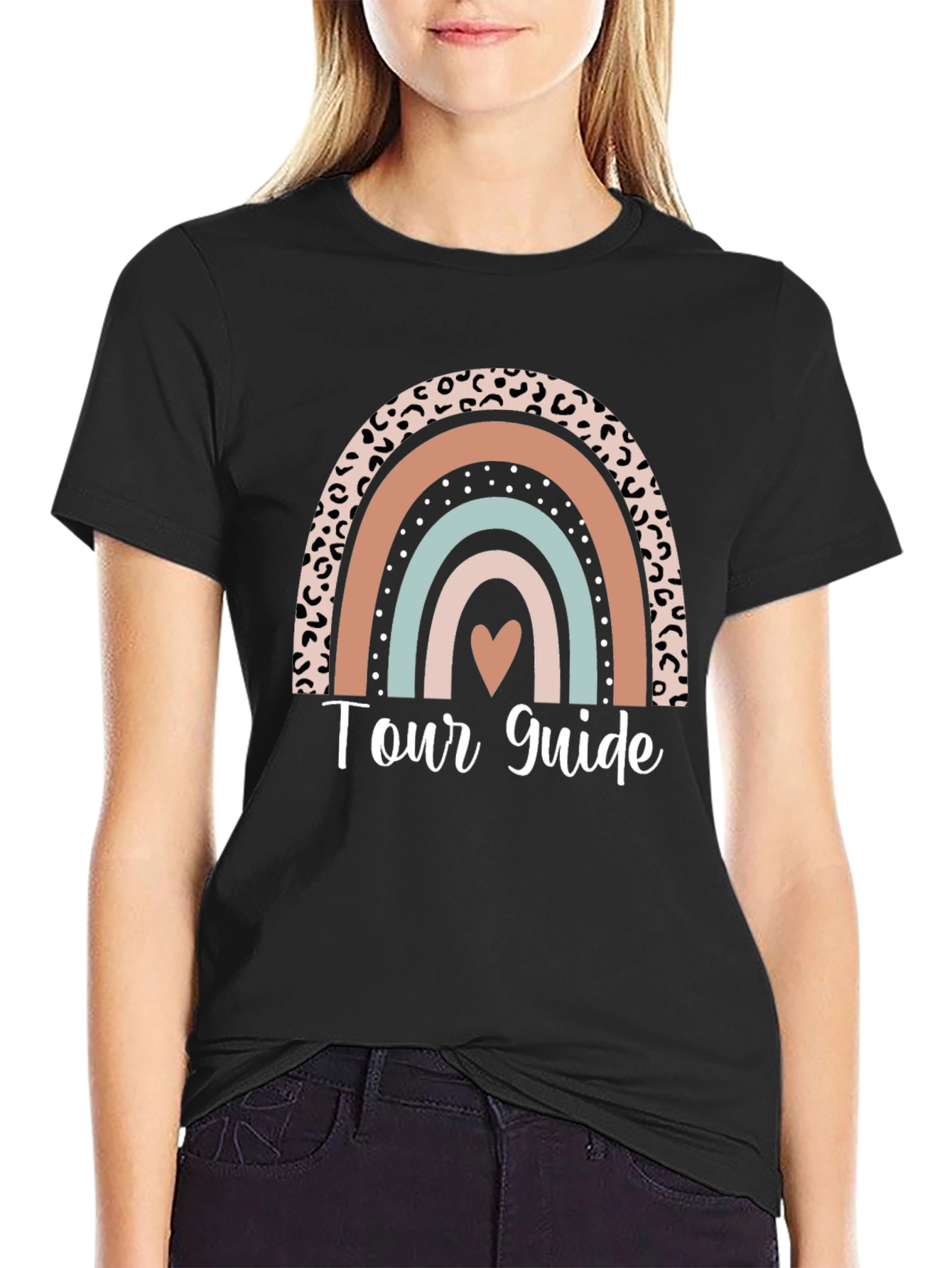 Tour Guide Leopard Rainbow Graphic Tee