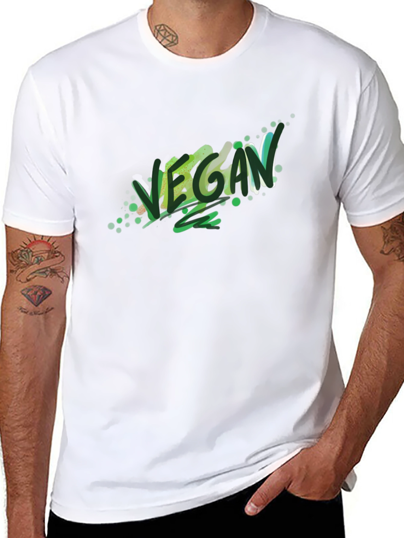 Vegan Graphic Tee - Stylish Black T-Shirt