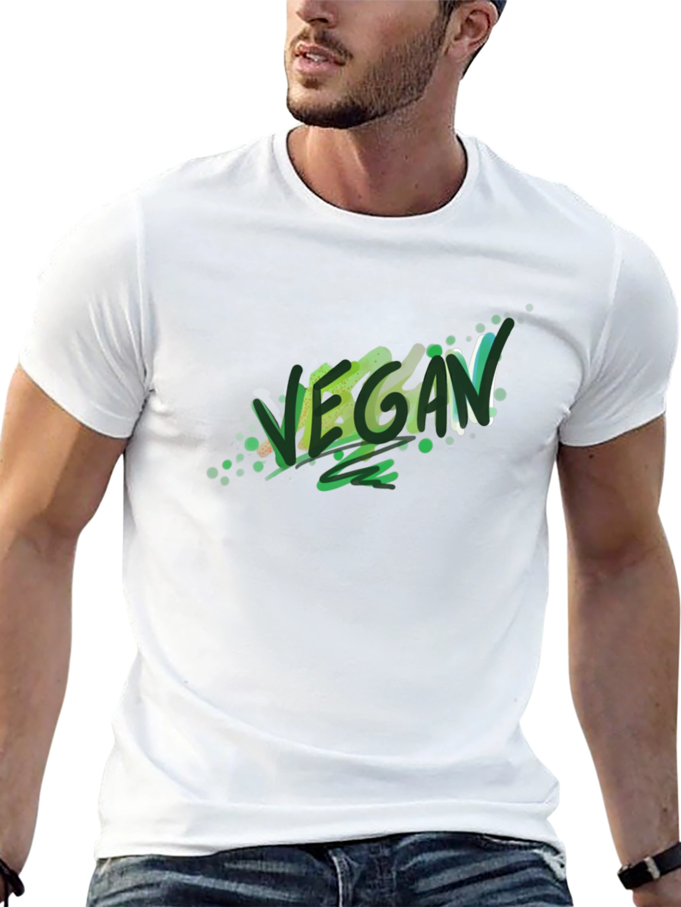 Vegan Graphic Tee - Stylish Black T-Shirt