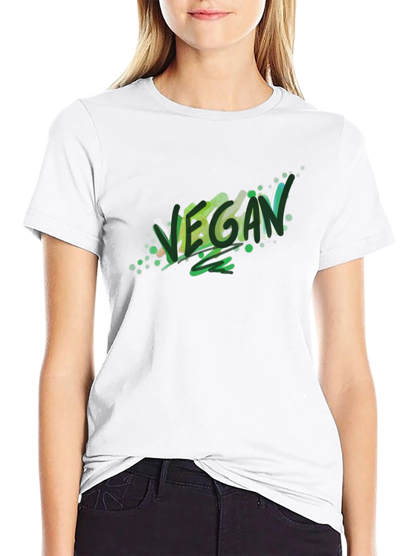 Vegan Graphic Tee - Stylish Black T-Shirt