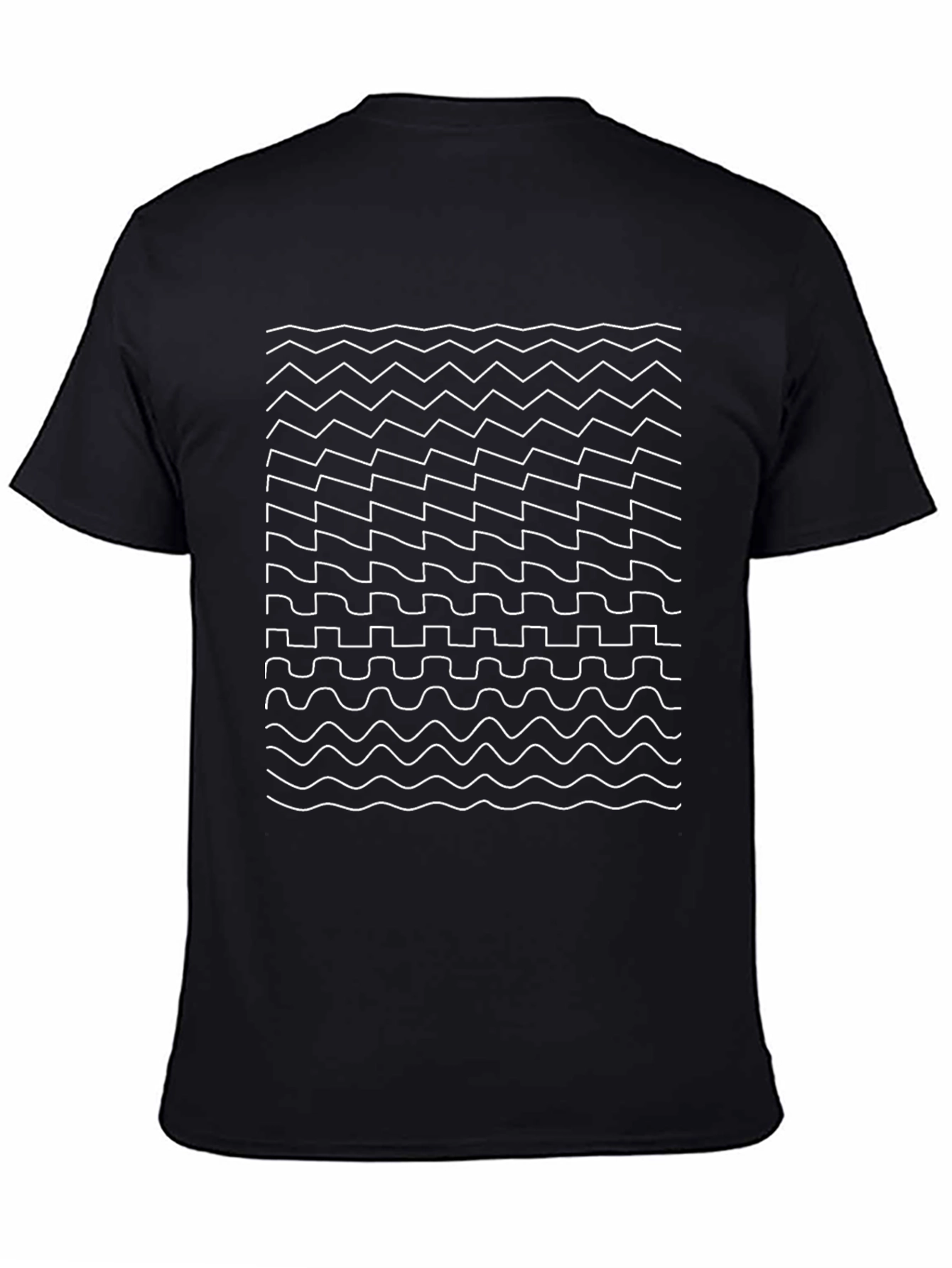 Modern Geometric Pattern Black T-Shirt