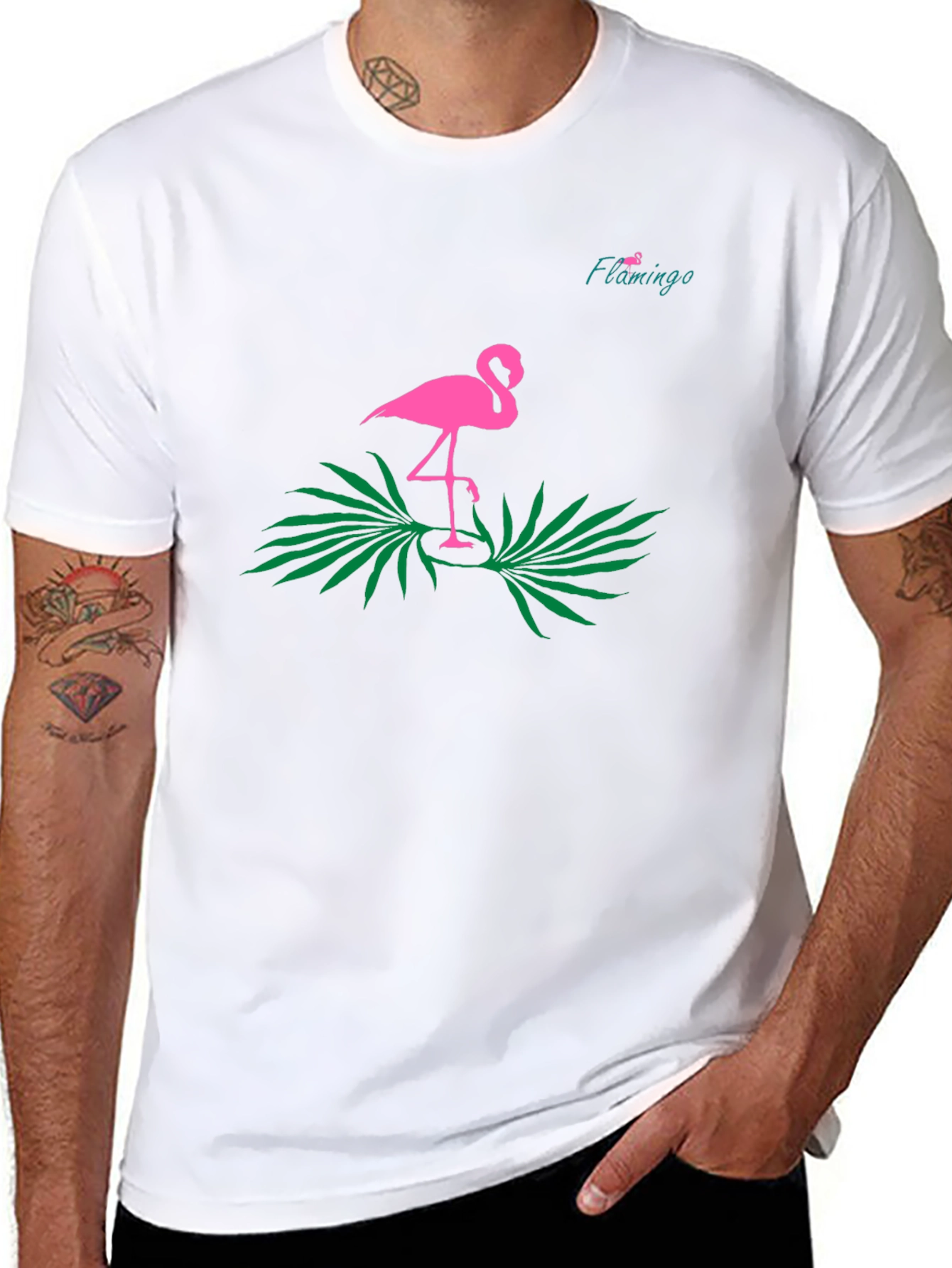 Flamingo Graphic Tee - Tropical Style