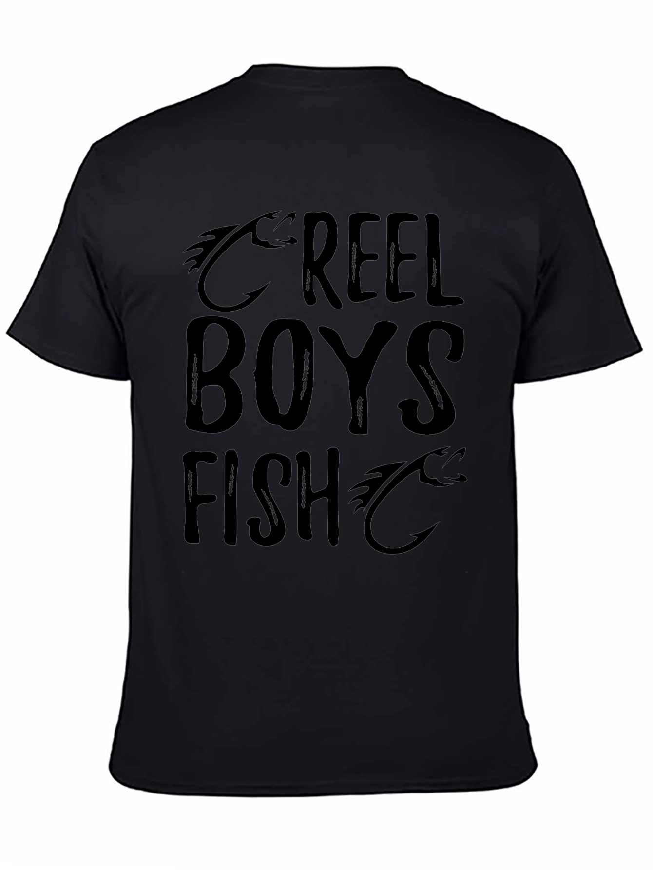 Reel Boys Fish Graphic Tee - Black Casual T-Shirt