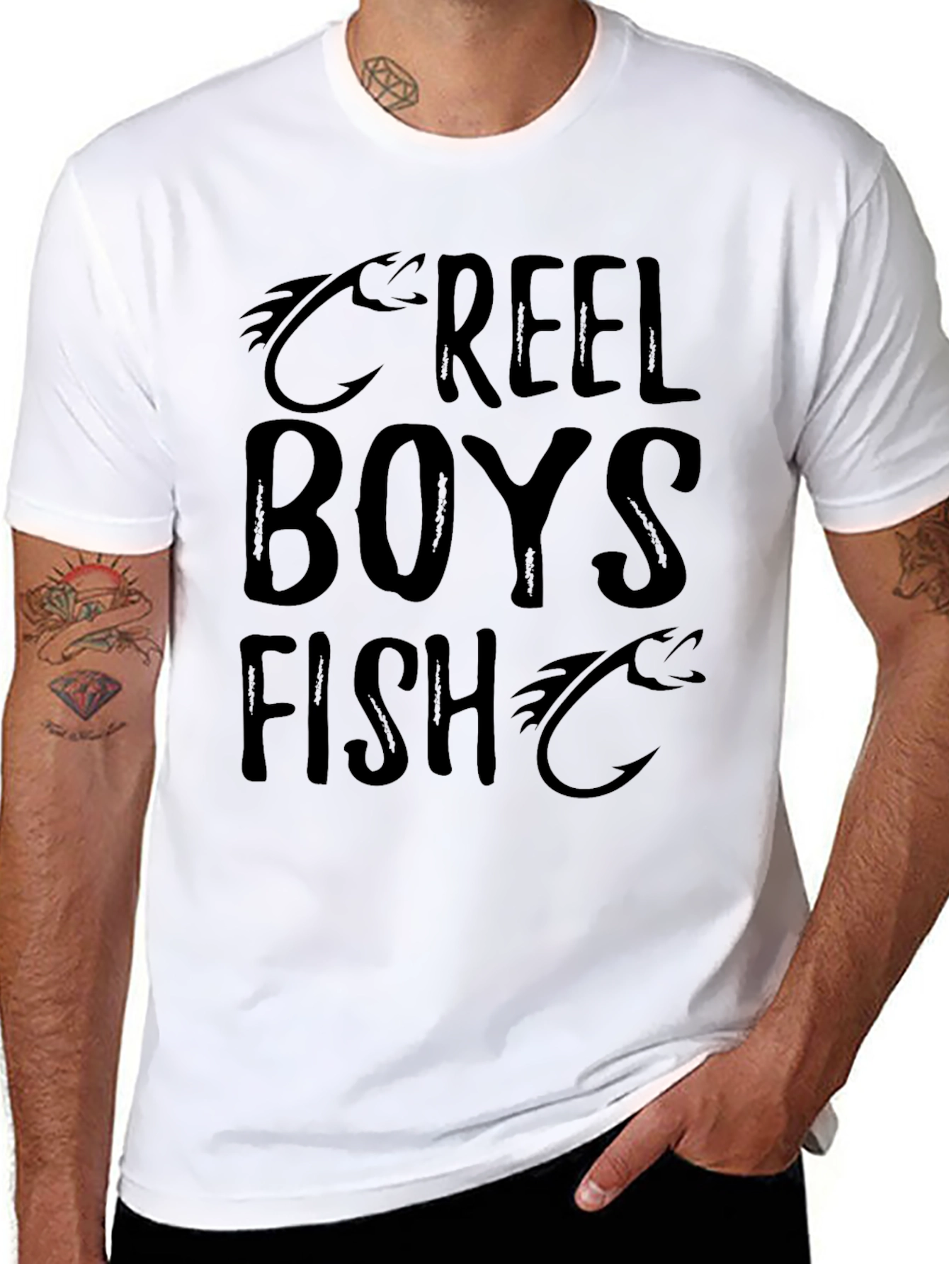 Reel Boys Fish Graphic Tee - Black Casual T-Shirt