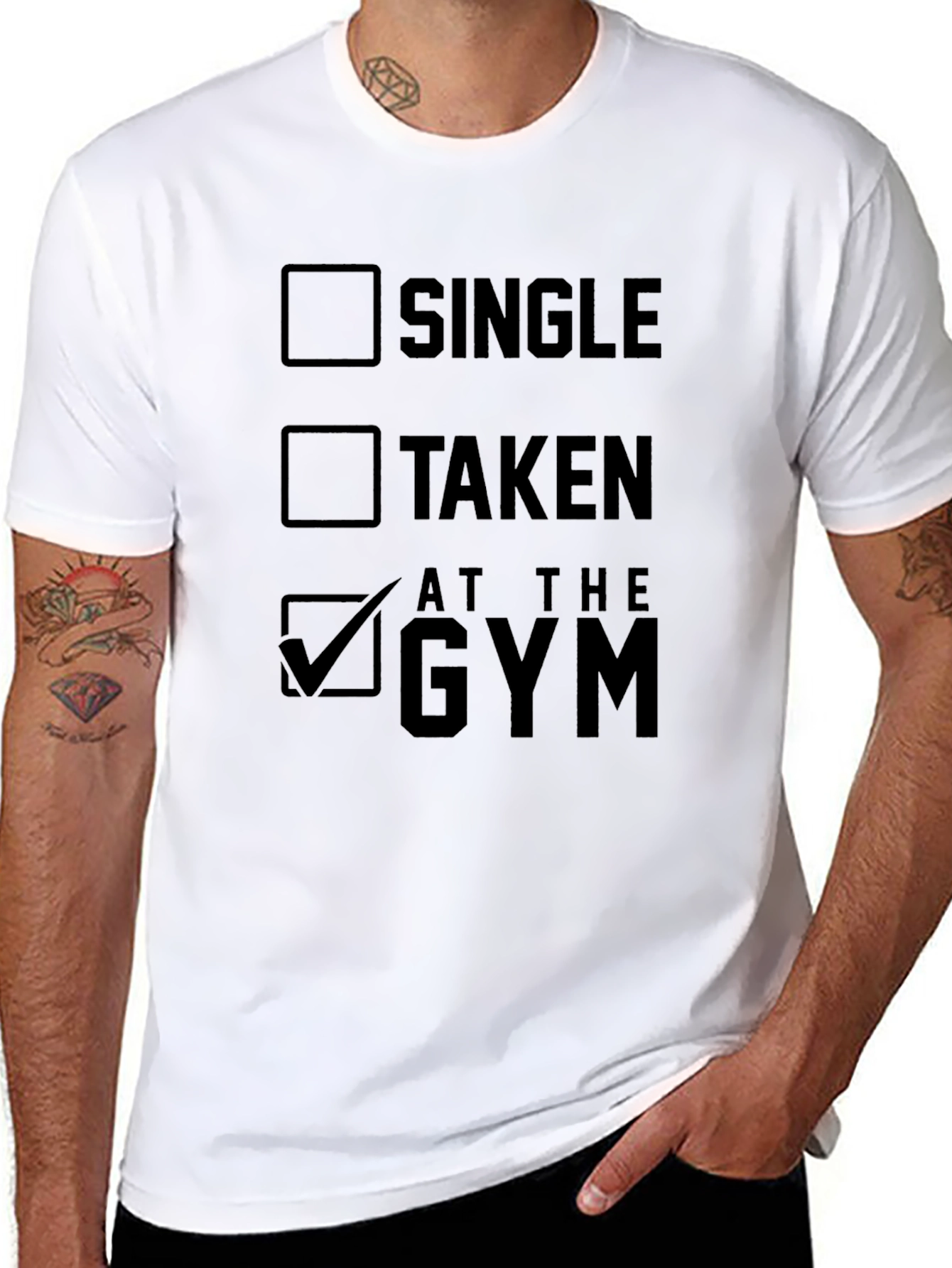 Gym Humor T-Shirt: Single Taken At The Gym