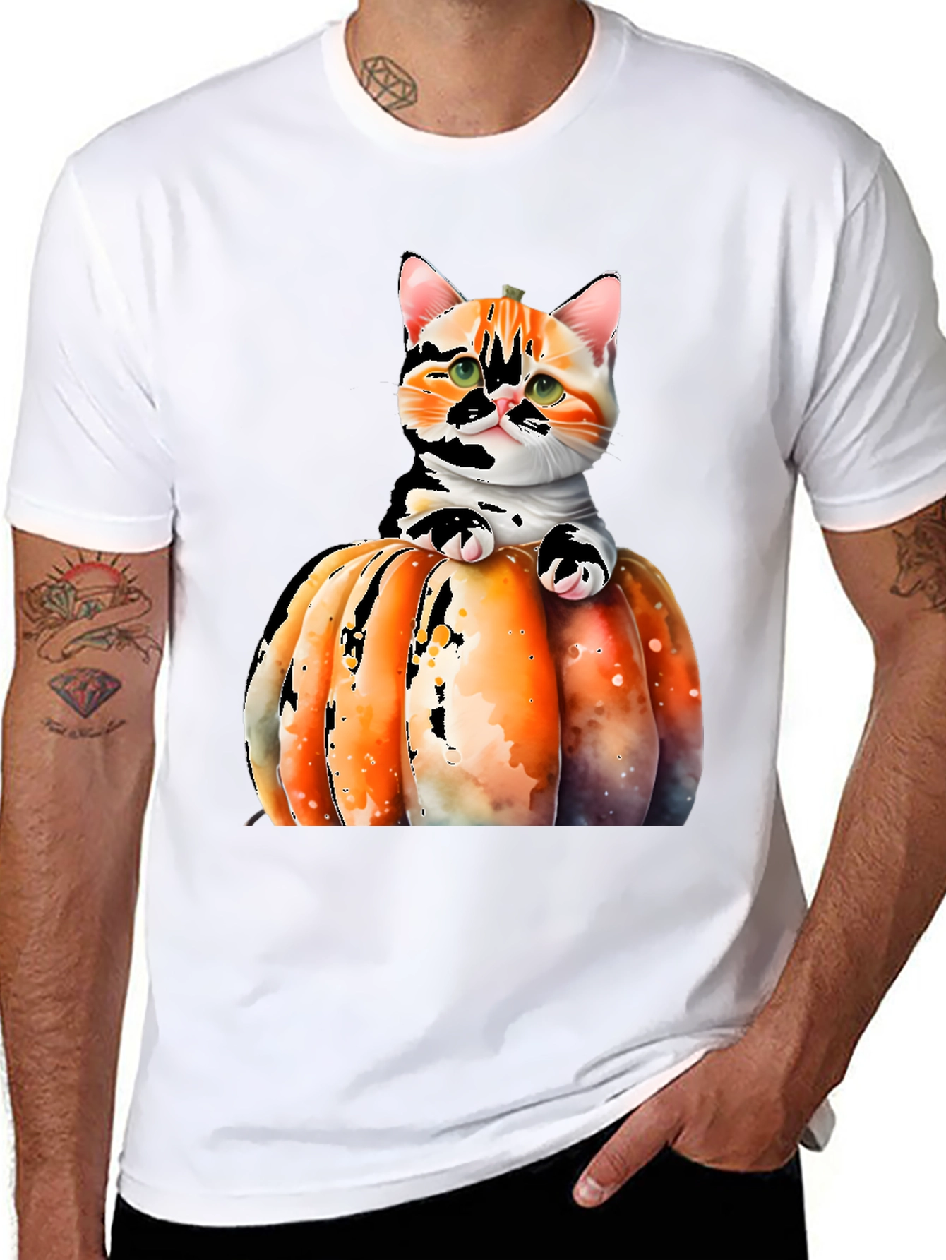 Cat Pumpkin T-Shirt - Cute Halloween Tee