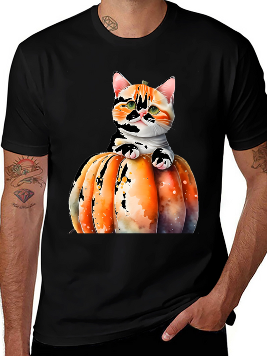 Cat Pumpkin T-Shirt - Cute Halloween Tee