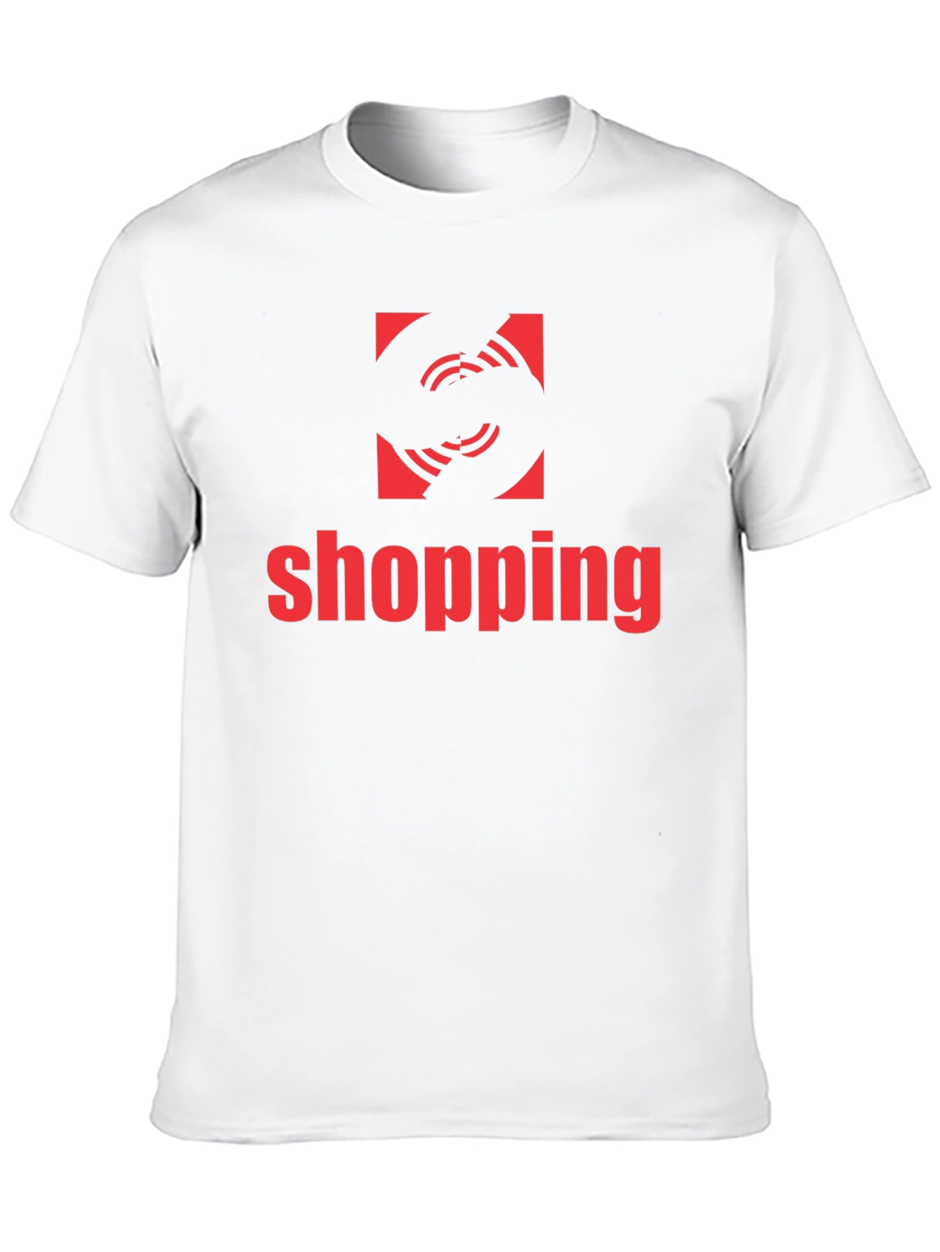 Shopping Graphic Tee - Cool Red Design