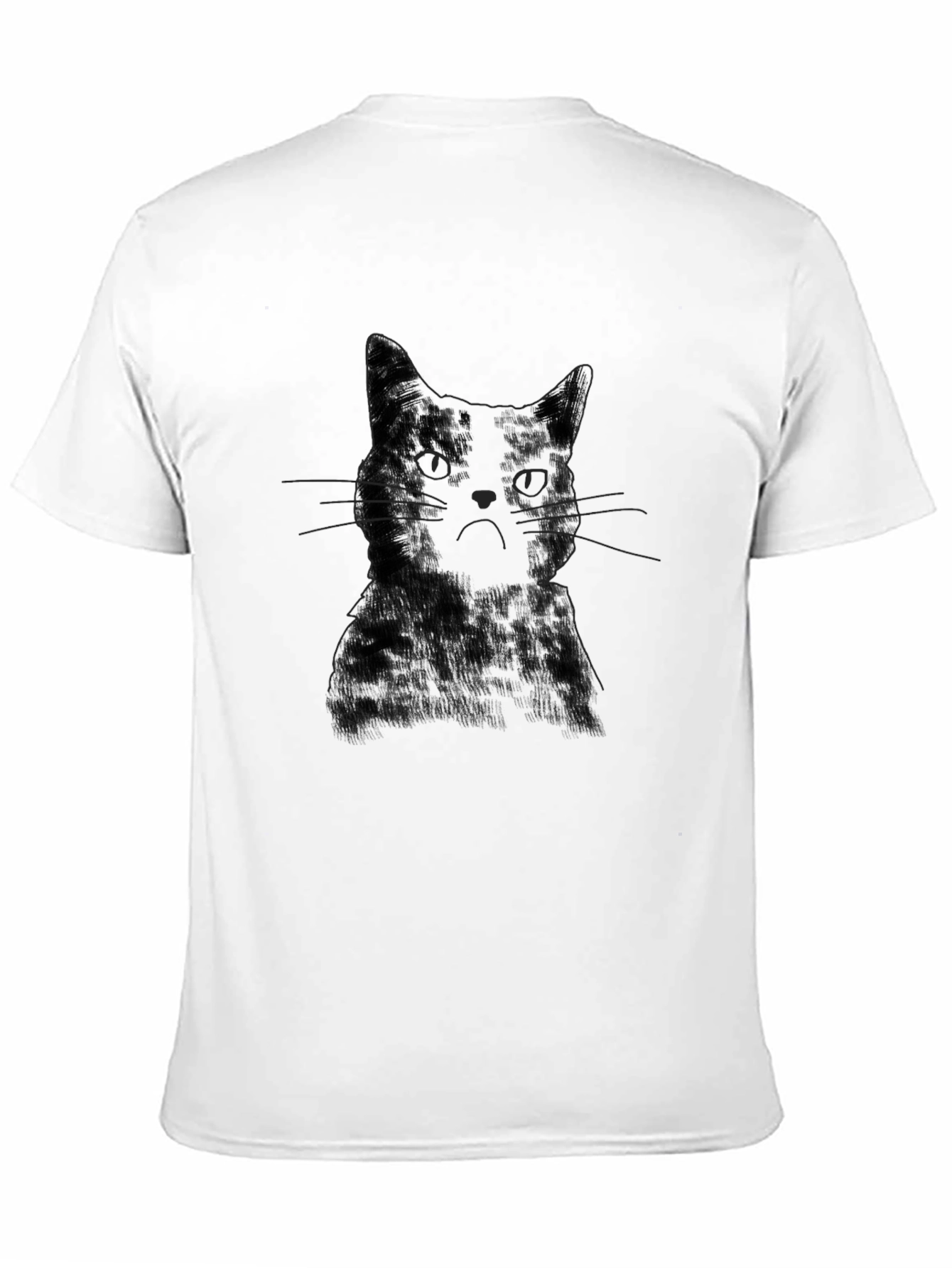 Mens Black Cat Portrait Graphic T-Shirt