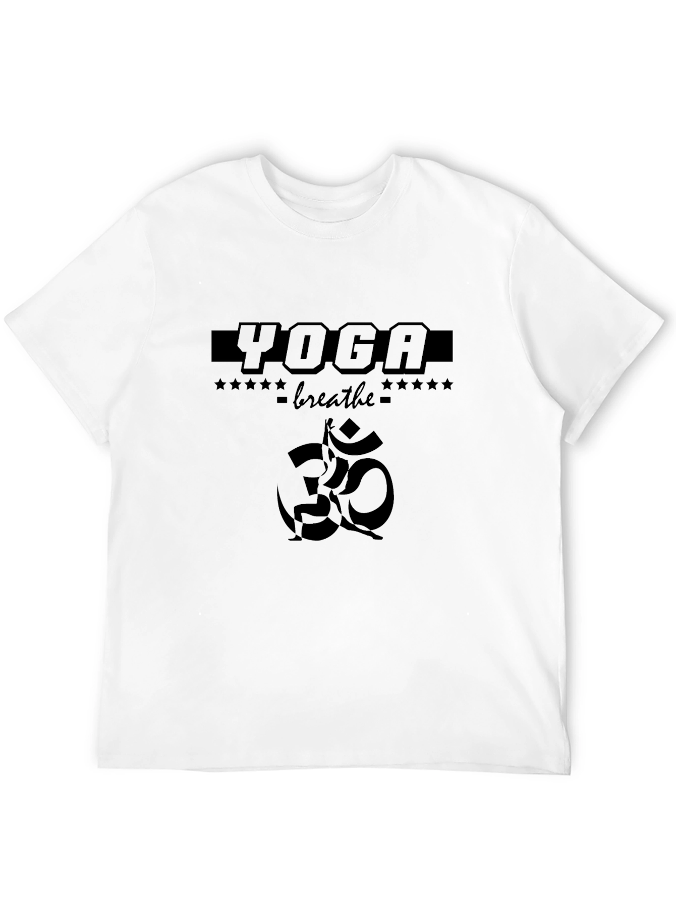 Yoga Breathe Graphic Tee - Black Cotton T-Shirt