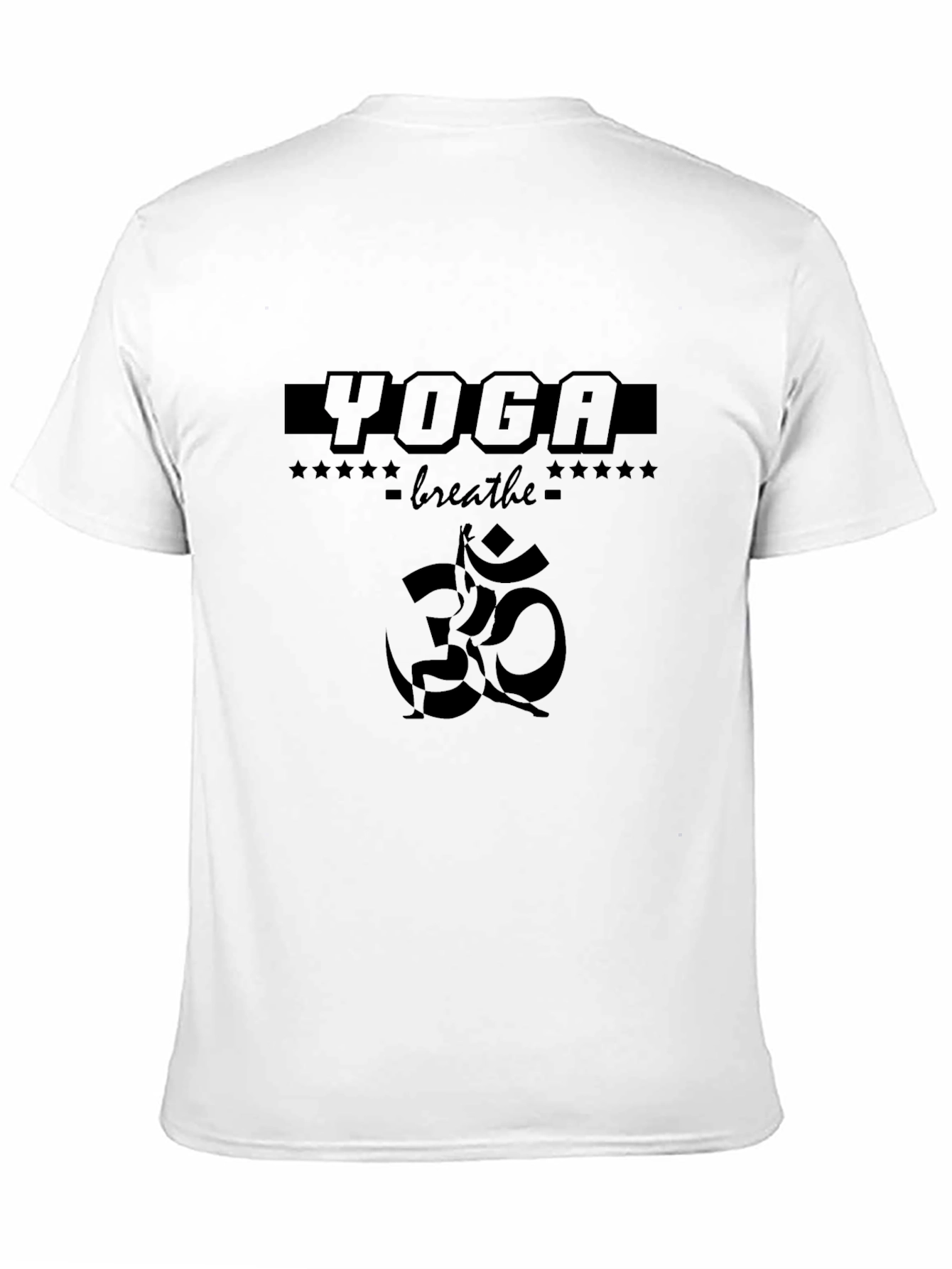 Yoga Breathe Graphic Tee - Black Cotton T-Shirt
