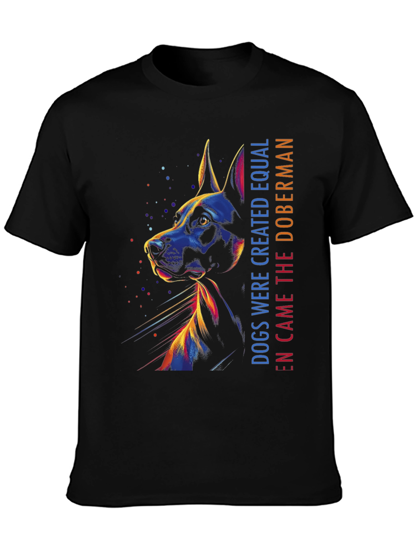 Doberman Dog Art Graphic Print T-Shirt