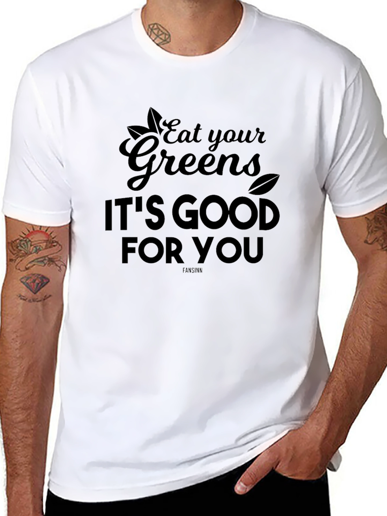 Eat Your Greens Graphic Tee - Unisex Black T-Shirt