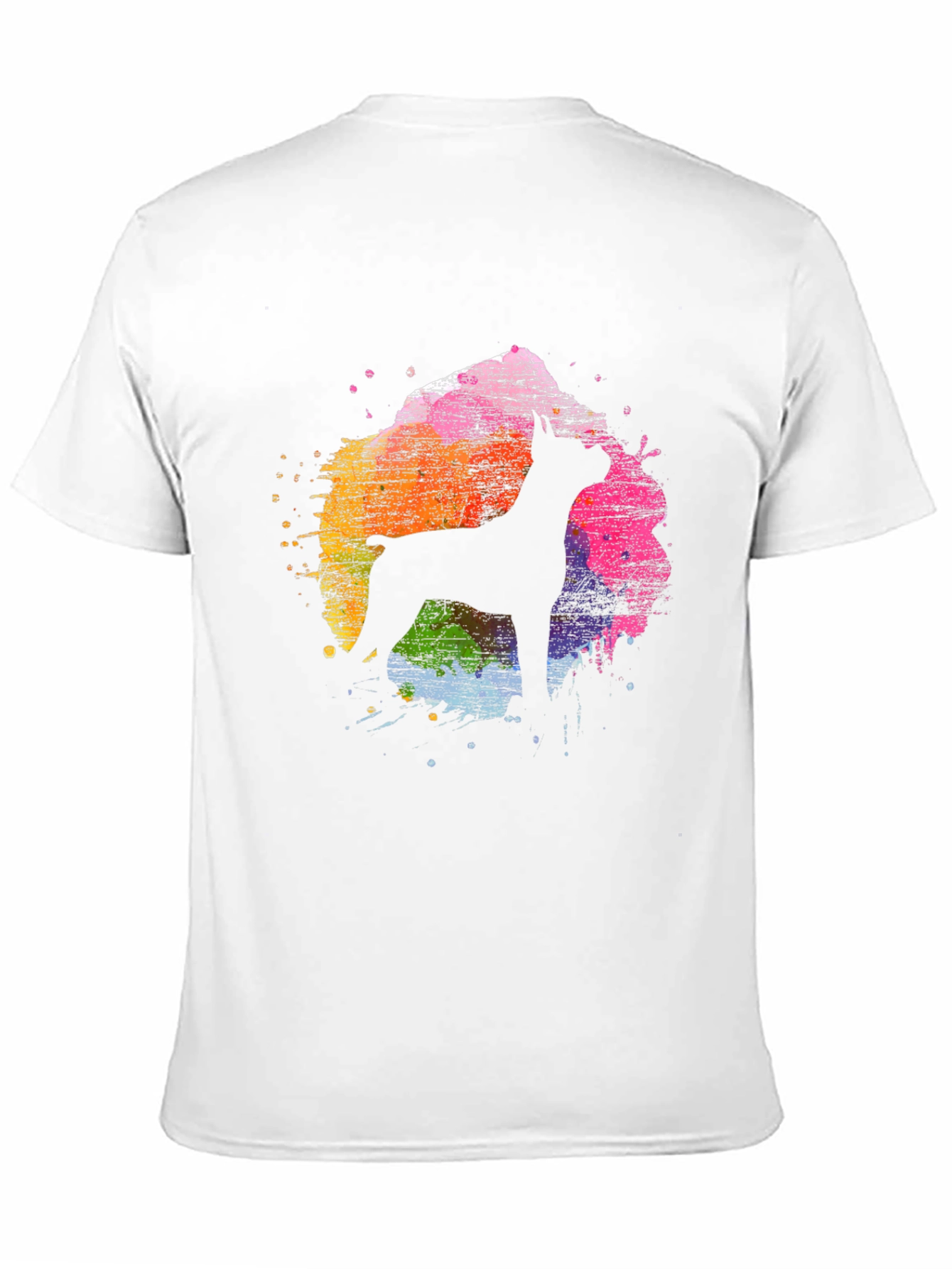 Dog Silhouette Splash T-Shirt - Black