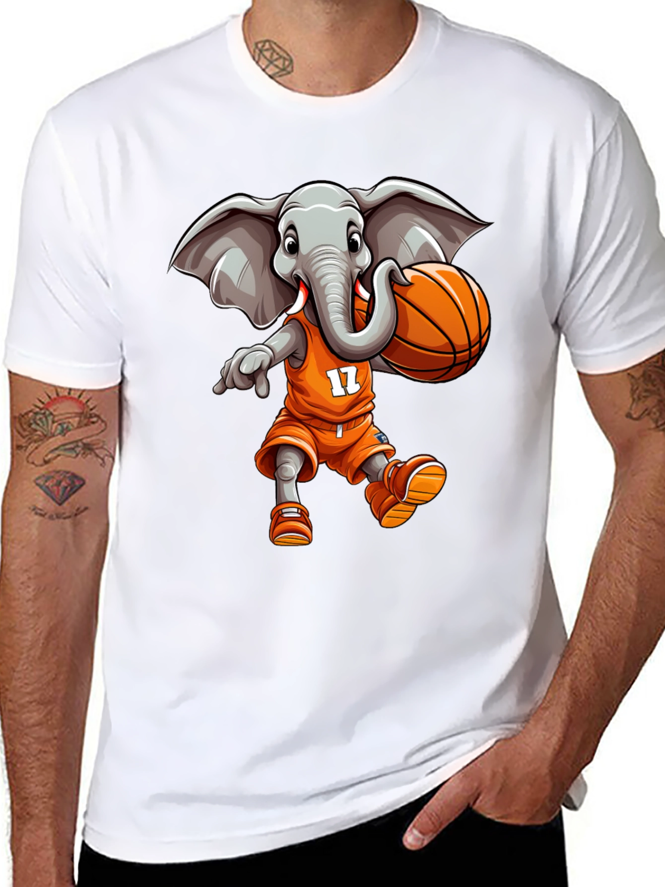 Elephant Basketball Player T-Shirt
