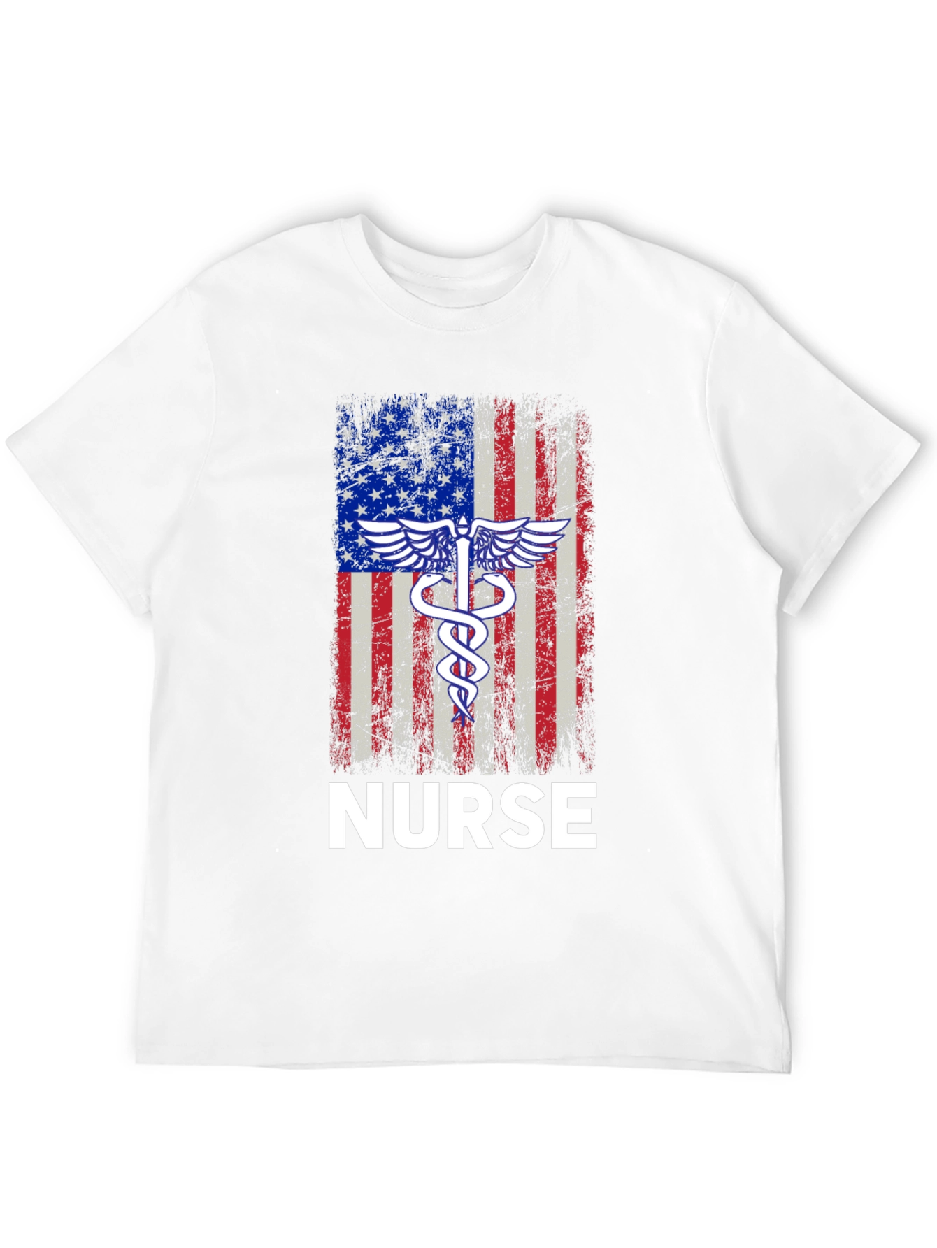 American Flag Nurse T-Shirt - Patriotic RN Apparel