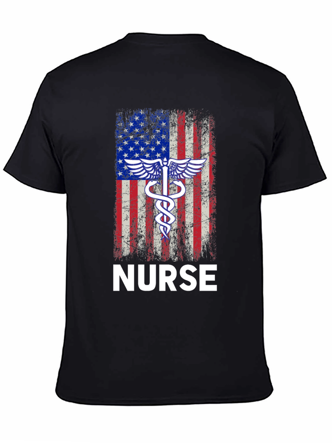 American Flag Nurse T-Shirt - Patriotic RN Apparel