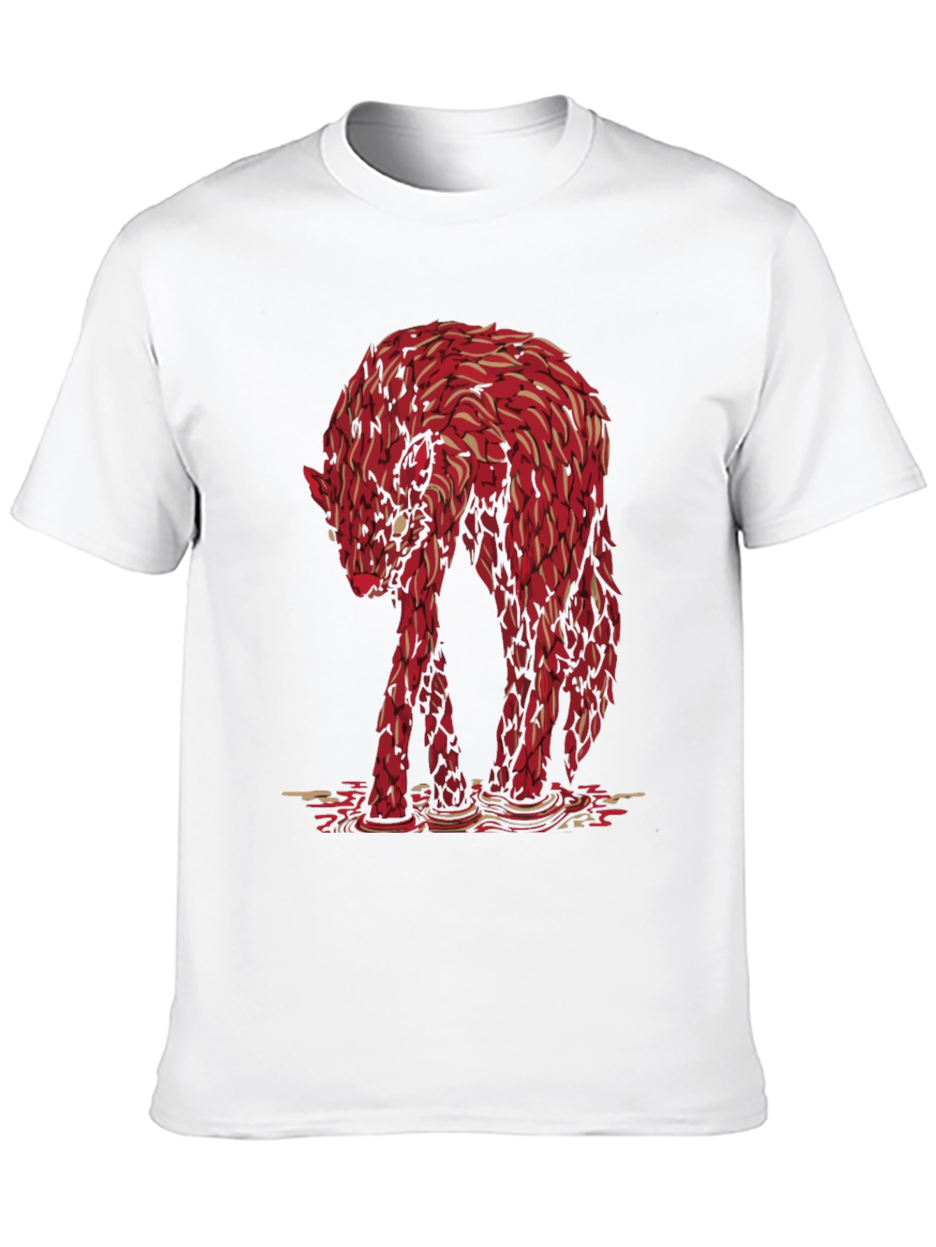 Red Wolf Graphic Tee - Unique Animal Design