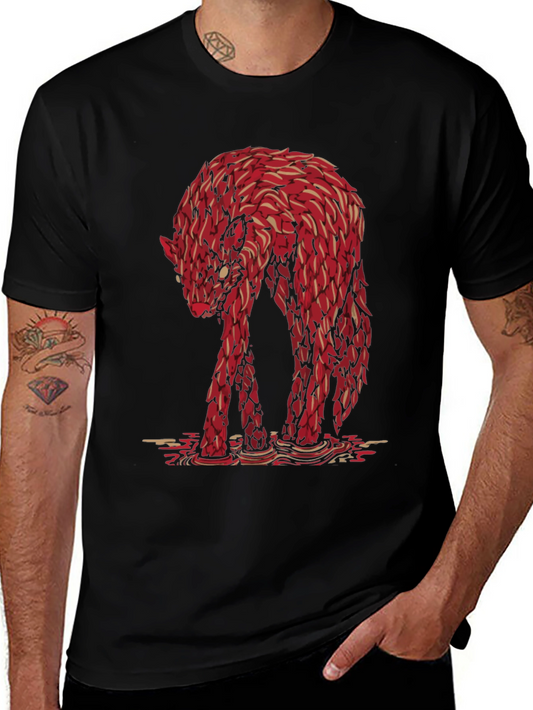Red Wolf Graphic Tee - Unique Animal Design