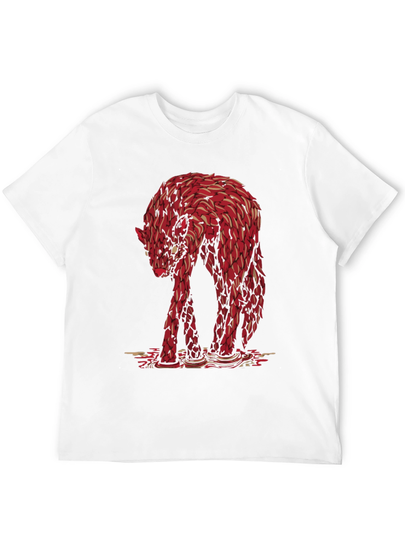 Red Wolf Graphic Tee - Unique Animal Design