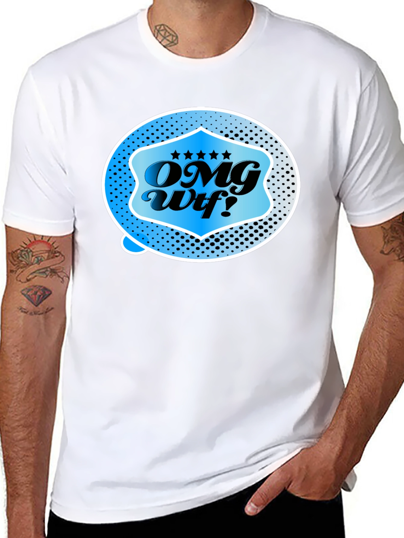 OMG Wtf! Graphic T-Shirt - Black Casual Tee